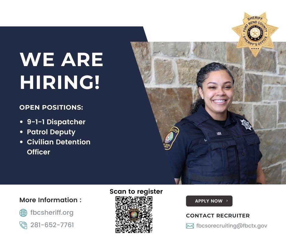 Fort Bend County Sheriff's Office is Hiring!